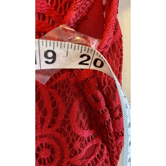 New Light Red Flowing Lace Full Length Dress See Measurements, Not Tag - Picture 7 of 8